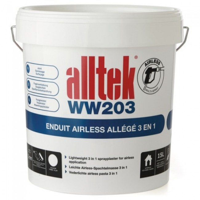 Enduit Airless - 3 en 1 - allégé - prêt à l'emploi - Alltek WW203 15L
