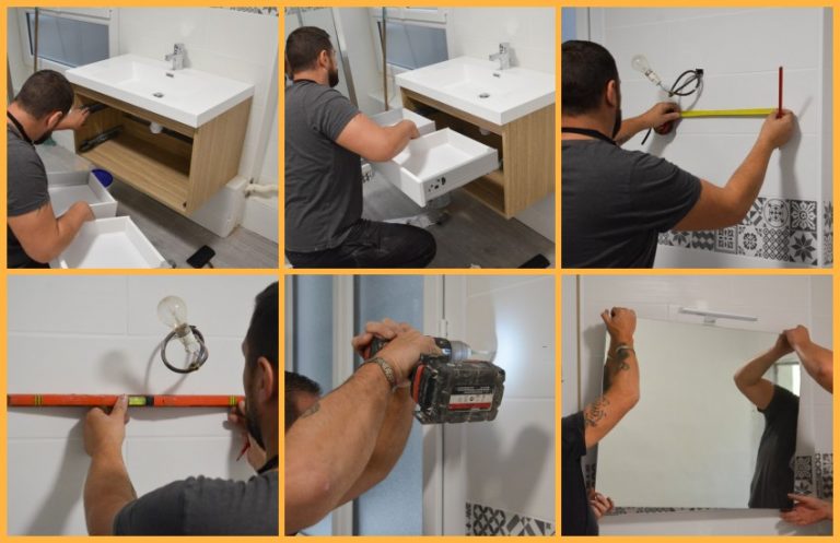 Pose d'un meuble de salle de bain : étapes et tuto