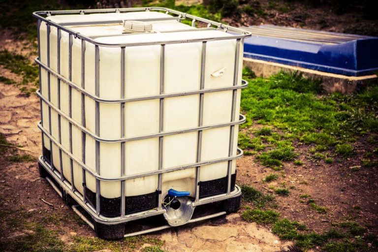 recupérateur d'eau dans le jardin