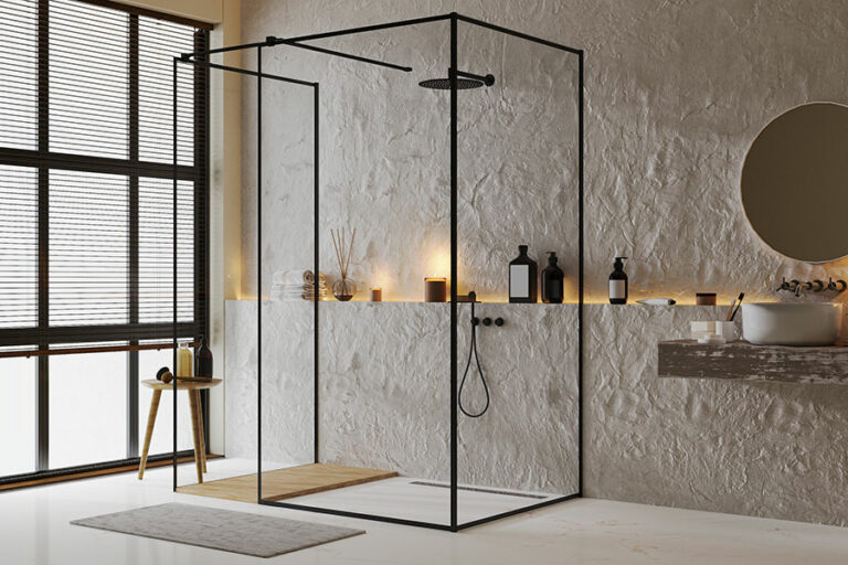 douche à l'italienne design dans un salle de bains moderne