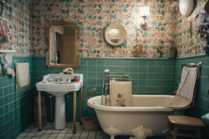 vieille salle de bains retro