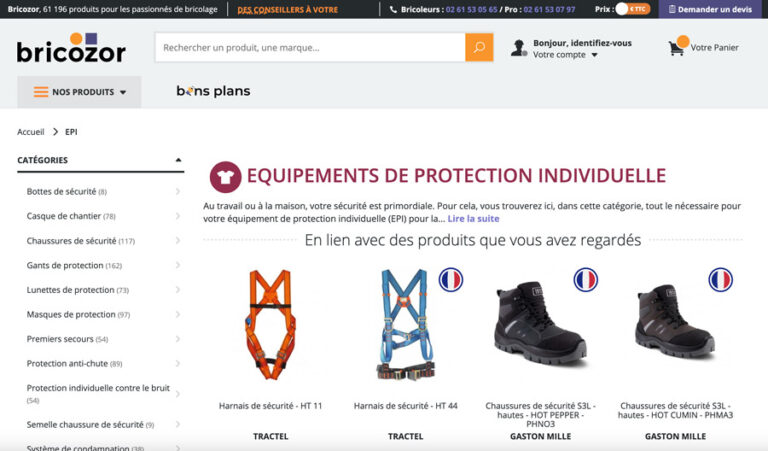 Catégorie équipement de protection individuelle