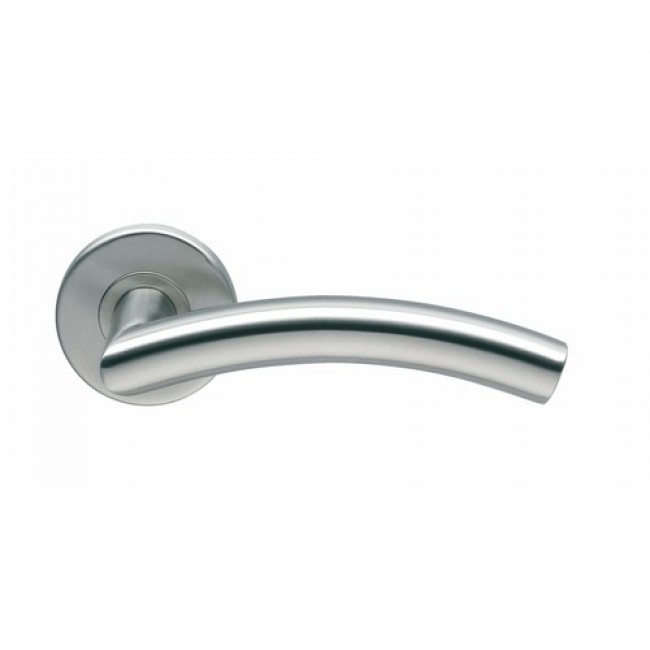 Poignées cintrée de porte sur rosace ronde - inox 304 - C 19 NORMBAU