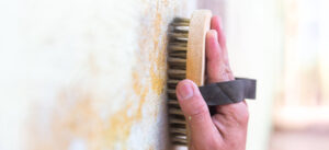 brosse métallique en laiton nettoyant un mur brosse métallique en laiton nettoyant un mur