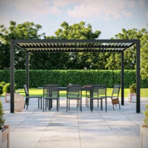 tonnelle pergola bioclimatique lames orientables en aluminium 3x4m anthracite belair avril paris tonnelle pergola bioclimatique lames orientables en aluminium 3x4m anthracite belair avril paris