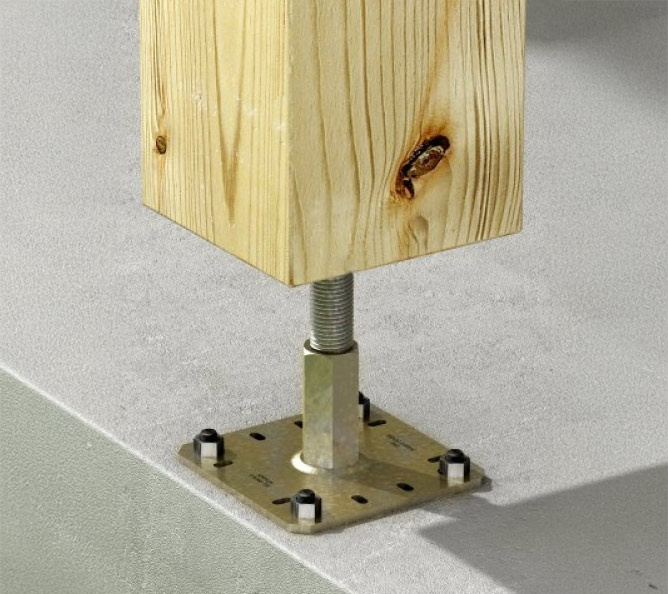 Poteau Bois Fixation Sol