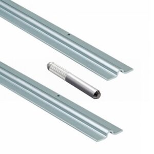 Lot de 2 rails à visser 289 portail coulissant et jonction - D18mm - L600cm COMUNELLO