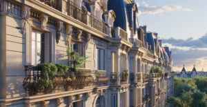immeubles de style hausmannien dans la rue de la ville de paris