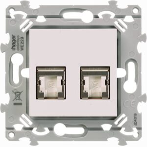 Prise rj45 - catégorie 6 - stp - double - grade 2 tv - pure - hager