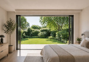 baie vitrée à galandage ouverture de chaque côté