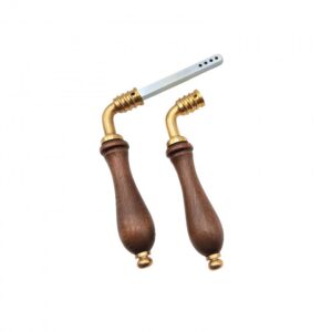 poignée en bois et laiton poire