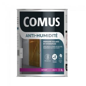 Peinture anti humidité de chez Gori ou Comus sur les murs et plafonds ;
