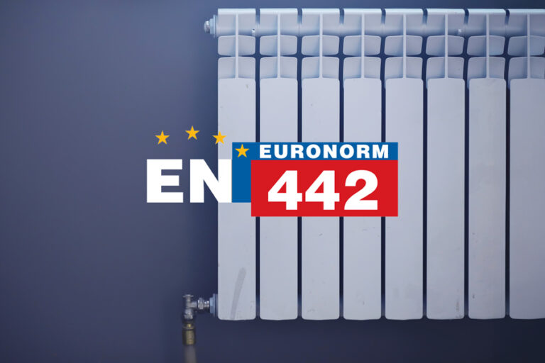 picto norme en 442 sur un radiateur eau chaude