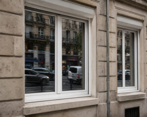 fenêtres de l'appartement de ville très passante dans un environnement bruyant : fenêtres en PVC