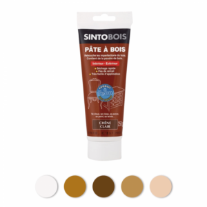 Pâte à bois à l'eau Sinto - rebouche imperfections et fissures - 250 g de SINTO