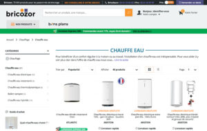 La catégorie chauffe-eau sur Bricozor.com